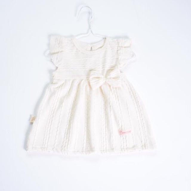 Váy trắng bé gái tay cánh tiên cao cấp MOMMY'S CARE 100% cotton hữu cơ tự nhiên cho bé 0-24 tháng