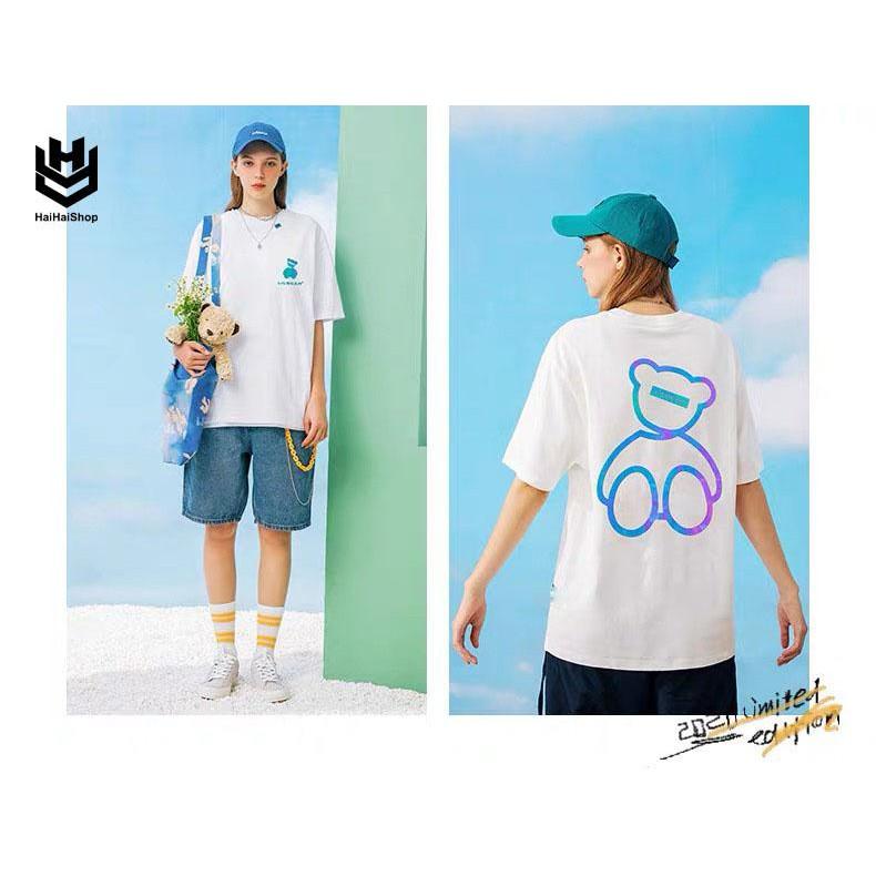 Áo Thun Phản Quang Gấu LilBear Cotton 75% Form Rộng Unisex Nam Nữ Rẻ Đẹp KIS OFFICIAL