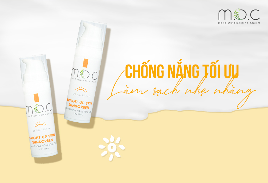 Kem Chống Nắng Sáng Da M.O.C 15mL - Size Mini tiện lợi khi đi du lịch