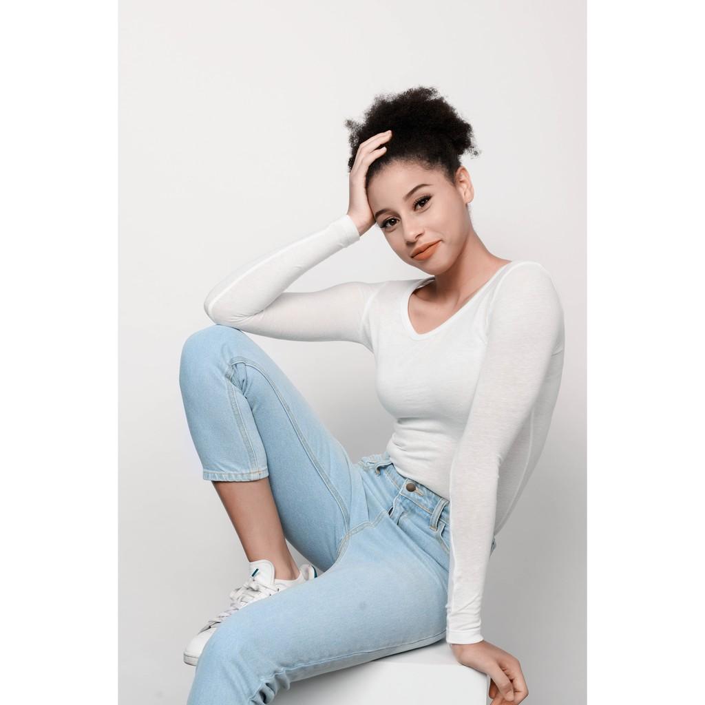 Quần Mom Fit Jeans-Light Blue
