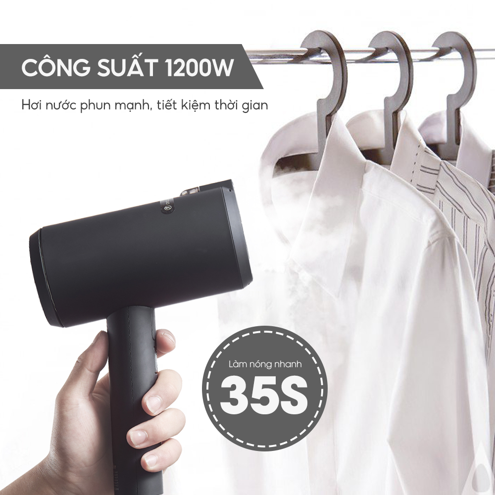 Bàn ủi hơi nước cầm tay Lebenlang LBL3089, bàn là 1200W, 140ml, gấp gọn tiện lợi, tặng kèm túi đựng, bảo hành 2 năm - hàng chính hãng