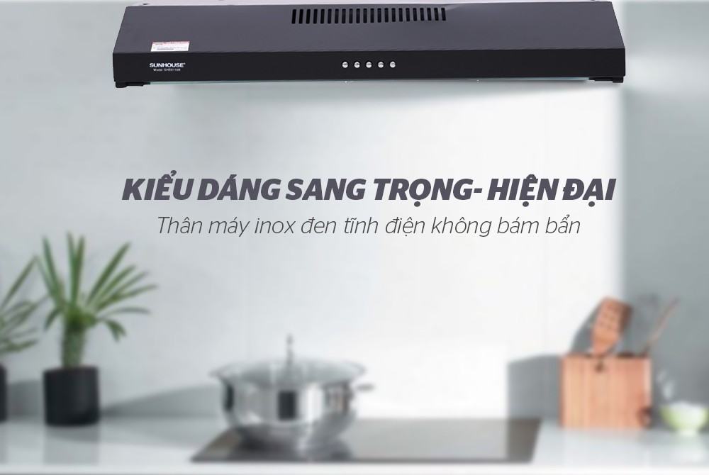 Máy hút mùi vỏ sơn Sunhouse SHB6118B - Hàng Chính Hãng