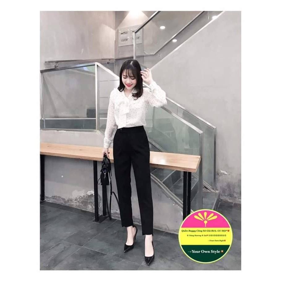 ️GIÁ BUÔN SỈ - Quần Baggy gấu lệch vải tuyết mưa đẹp