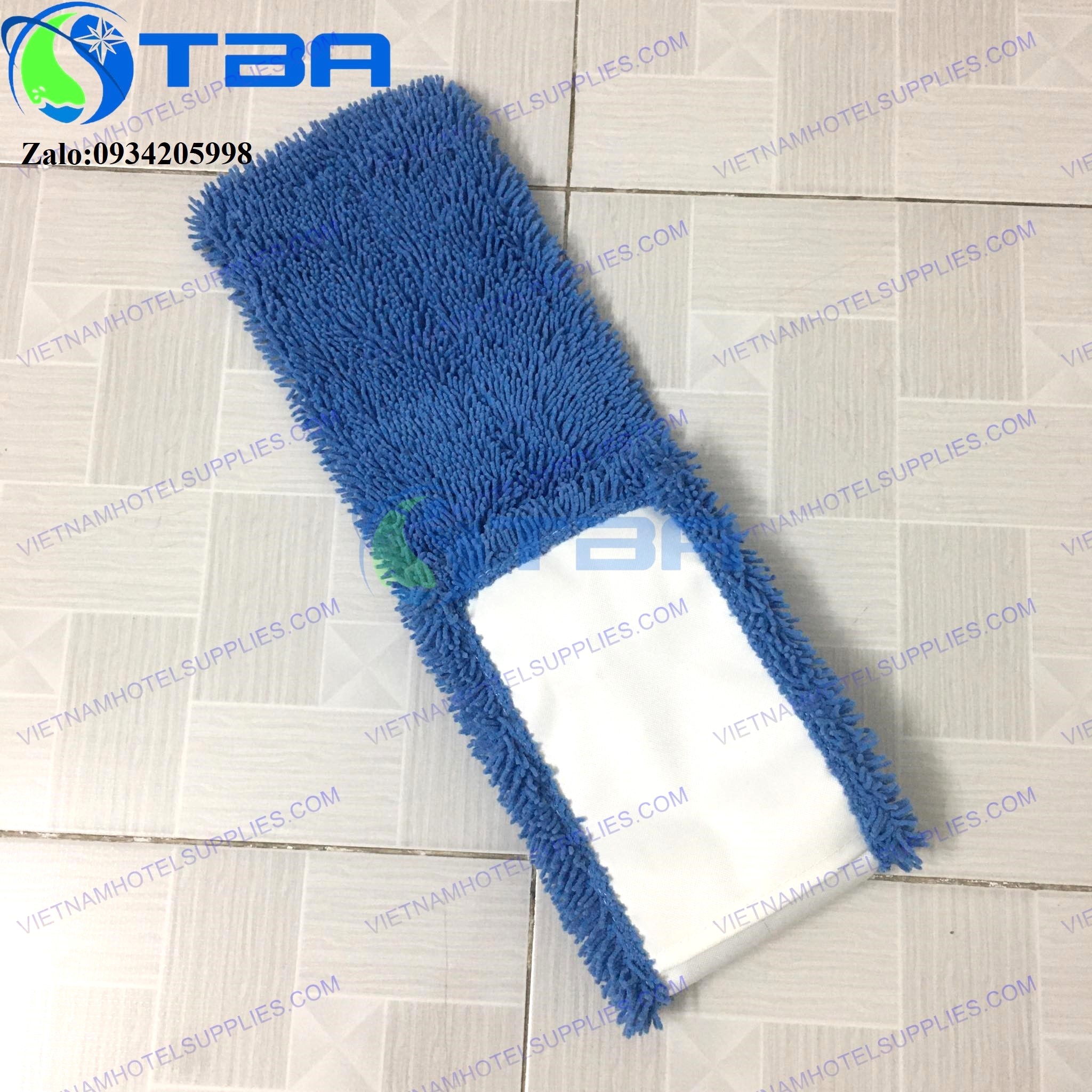 Combo cây lau sàn công nghiệp bản 80cm sợi microfiber màu xanh nhập khẩu cao cấp