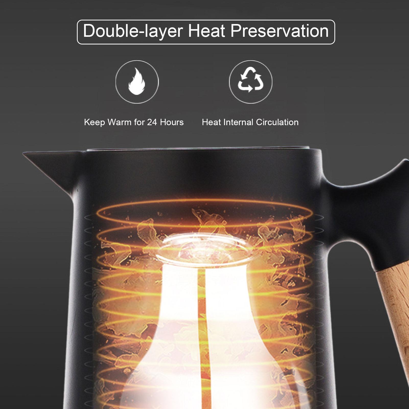 Thermal Coffee Carafe Double Walled Thermos Household Glass Liner Coffee Pot Household Insulation Pot Vacuum Carafes