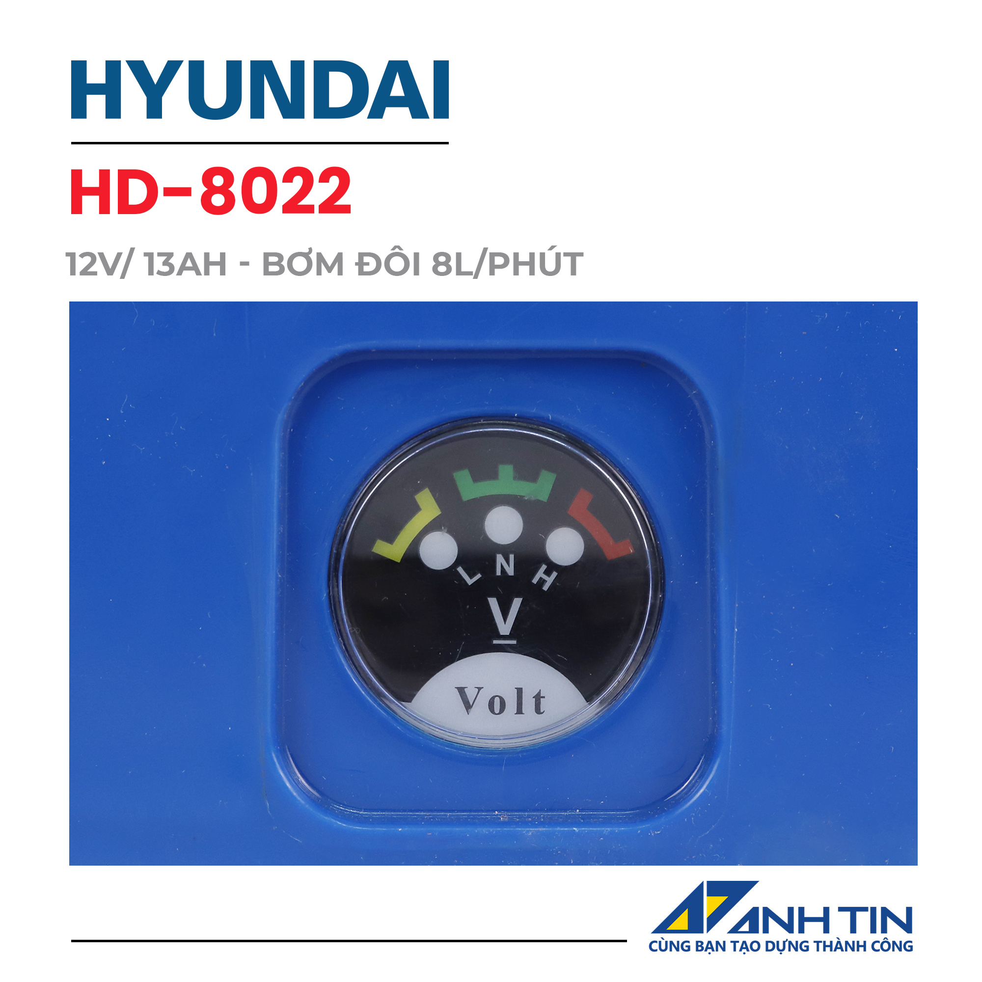 Bình xịt điện HYUNDAI HD-8022 (20L, 12AH, bơm đôi)