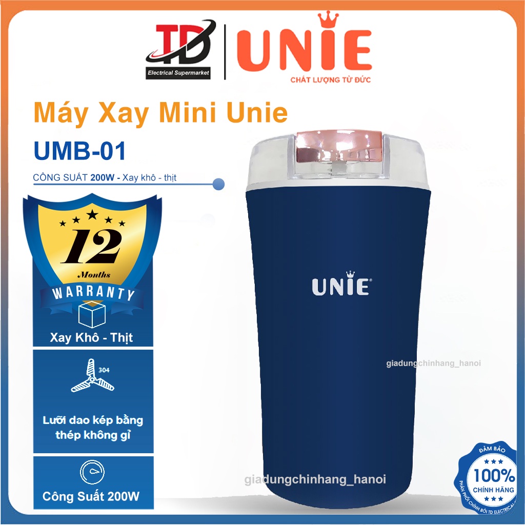 Máy Xay Thịt Tỏi Ớt Mini Unie UMB01, Công Suất 200w, Hàng Chính Hãng