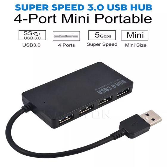 Hub chia cổng usb 3.0 Ultra Slim có công tắc (4 cổng) - Bộ chia cổng USB 1 ra 4, USB 3.0