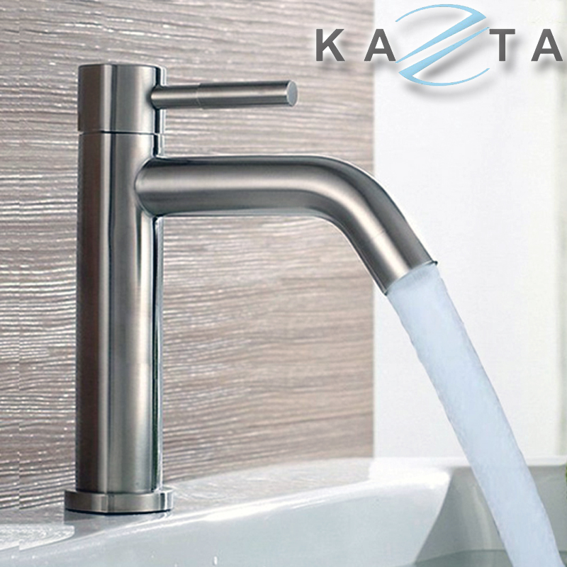 Vòi lavabo lạnh KAZTA KZ-LDC01 đầu cong inox SUS304