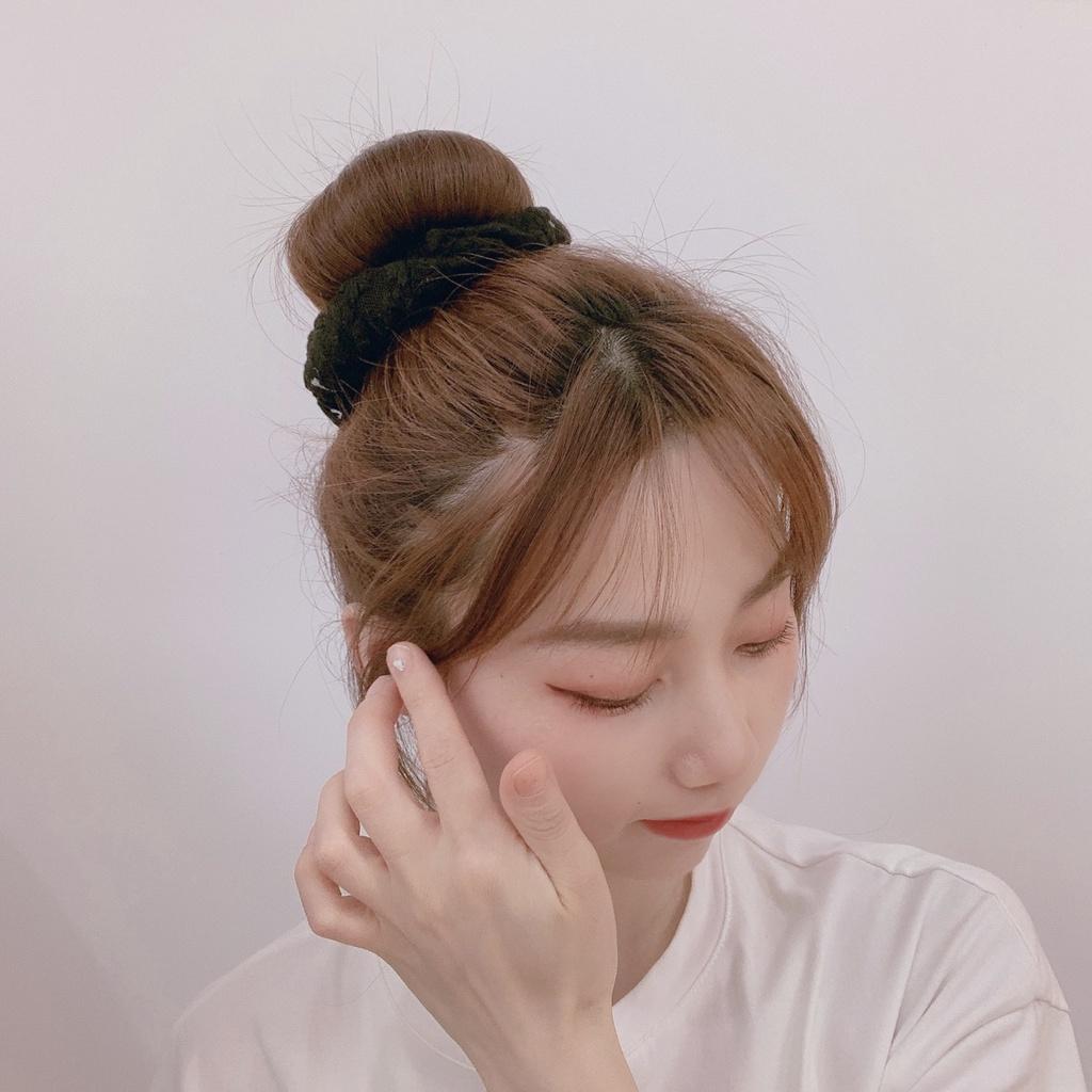 Scrunchies Vải Ren Hoa Thêu Chỉ Nổi