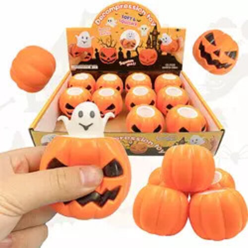 Đồ Chơi Dẻo Squishy Giảm Stress Trang Trí Halloween Mẫu Bí Ngô Dễ Thương