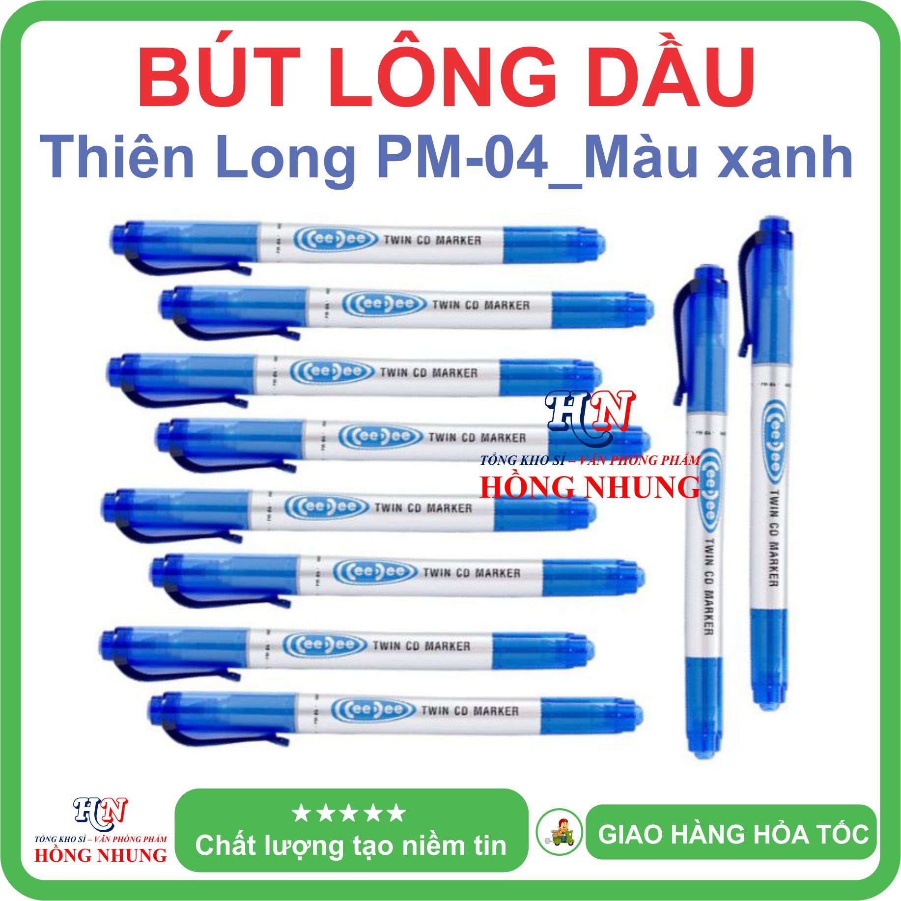 [SÉT] COMBO Hộp 10 Bút Lông Dầu PM-04, Nét viết đều, đậm và êm.