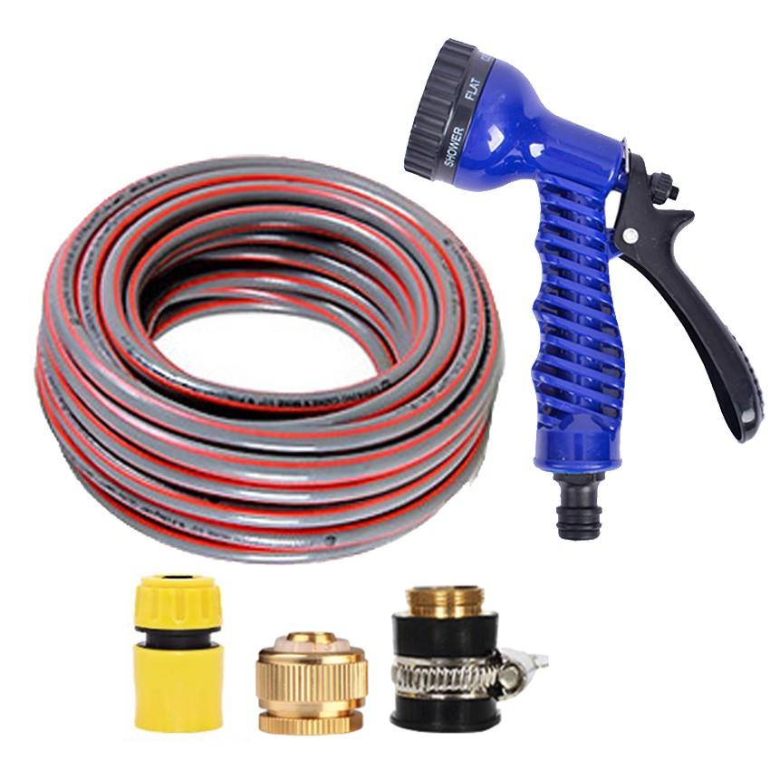 Bộ dây và vòi xịt tăng áp lực nước,rửa xe, tưới cây 20m  206843