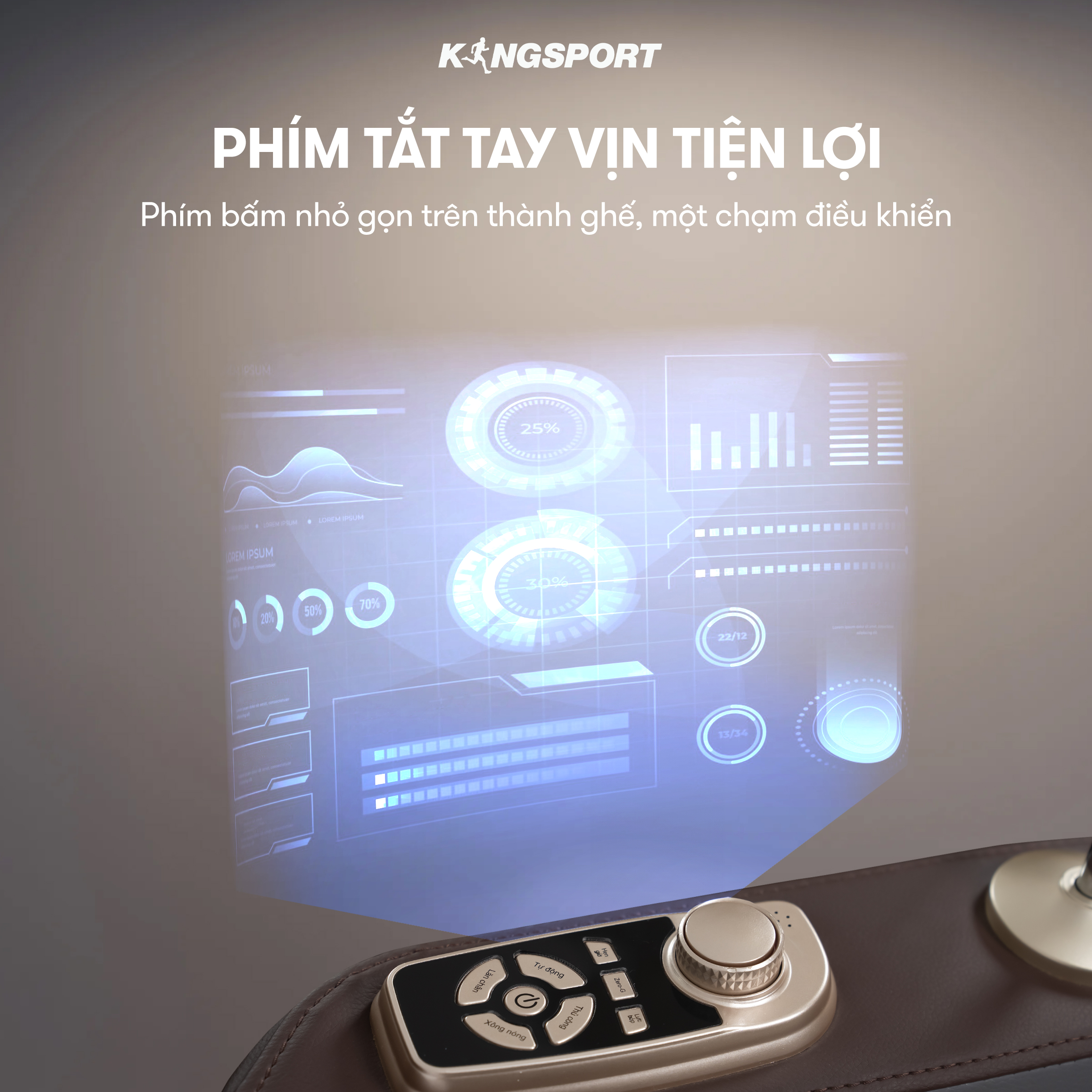 Ghế massage KINGSPORT G80 cao cấp con lăn 3D với 12 bài tập, công nghệ lọc khí Ion âm, túi khí massage chân cao