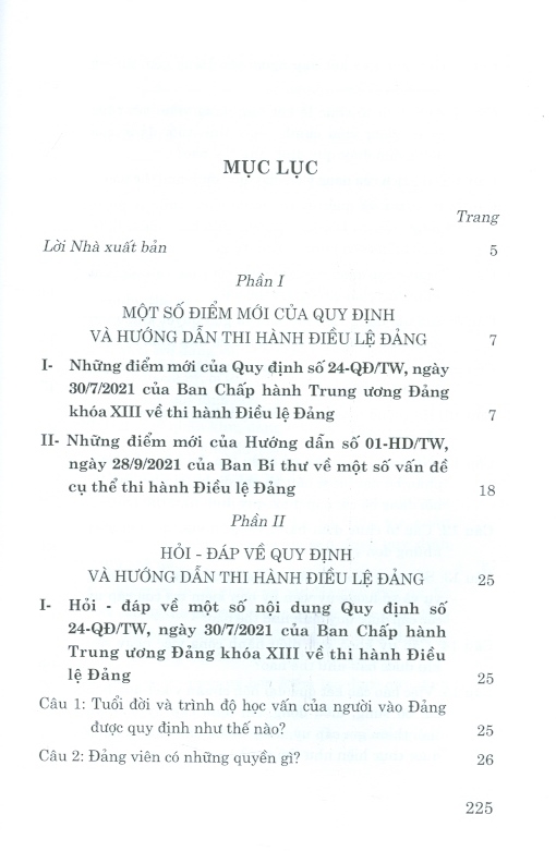 Sách Hỏi - Đáp Về Quy Định Và Hướng Dẫn Thi Hành Điều Lệ Đảng - NXB Chính Trị Quốc Gia Sự Thật