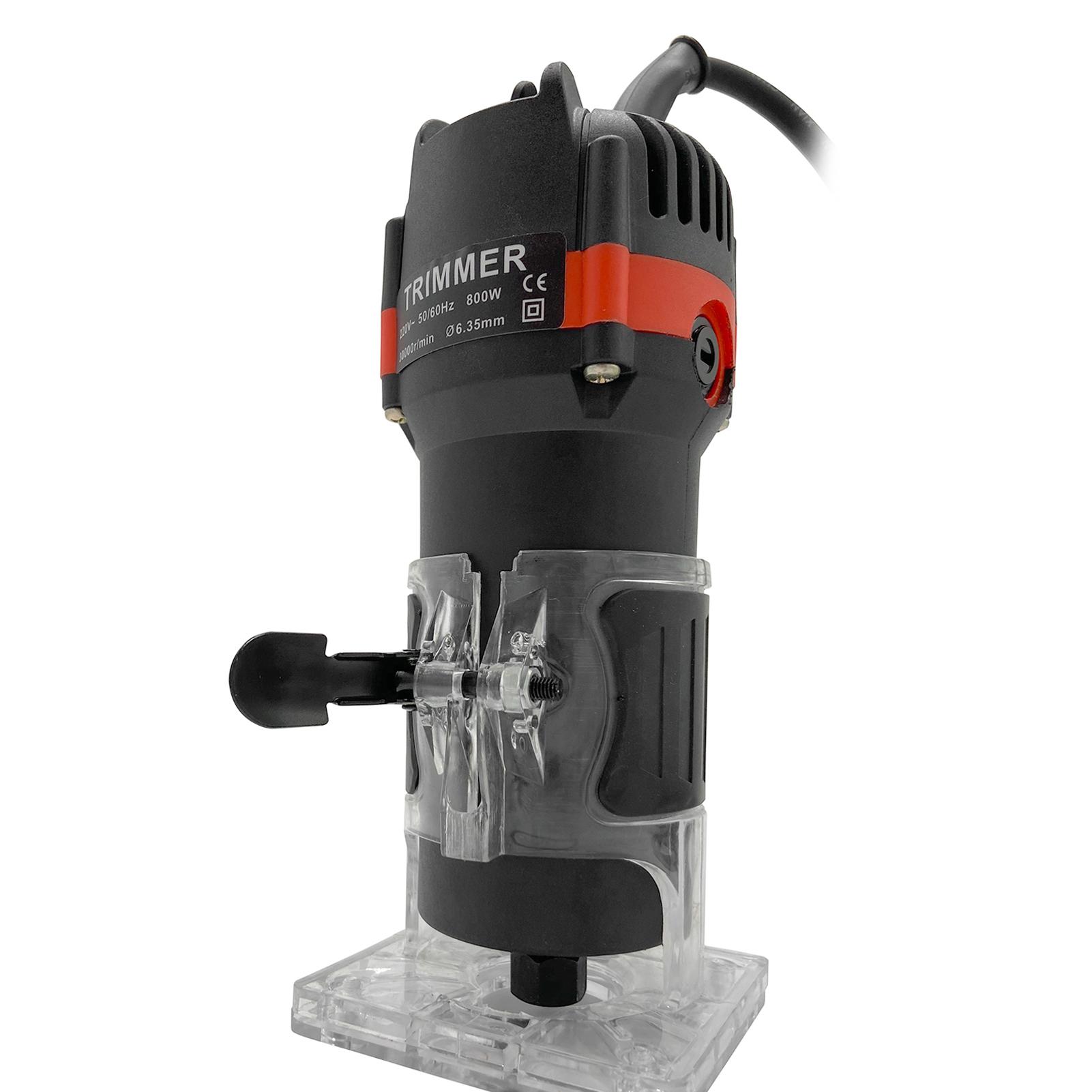 Máy xén gỗ chạy điện đa năng 800W 30000r/min Bộ định tuyến gỗ Tông đơ ép gỗ Máy tạo rãnh cắt tỉa chuyên nghiệp cho thợ mộc Thợ mộc với 15 chiếc dao phay 110V