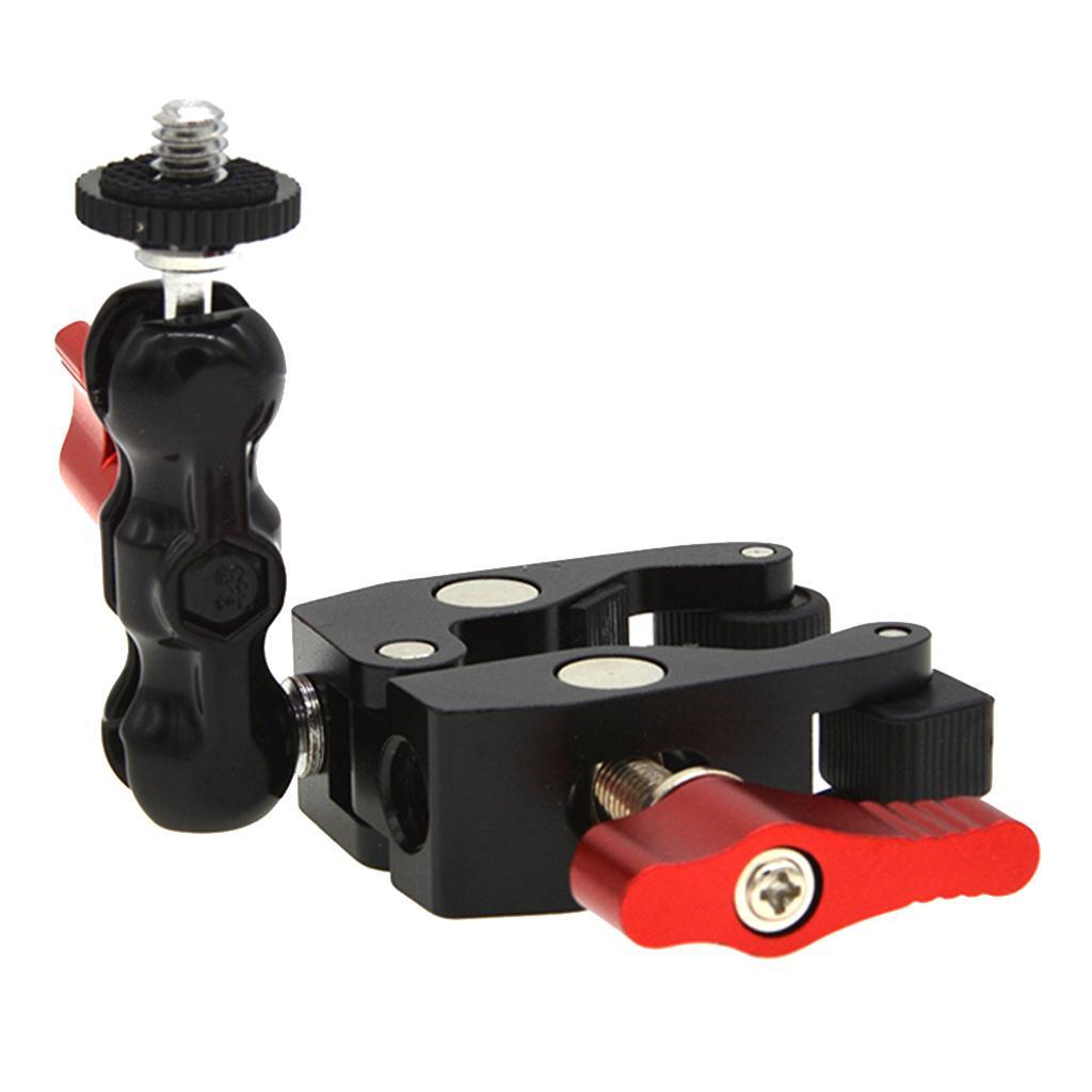 Ball Head Clamp Arm w/ 1/4"-20 Thread for Camera Monitor
