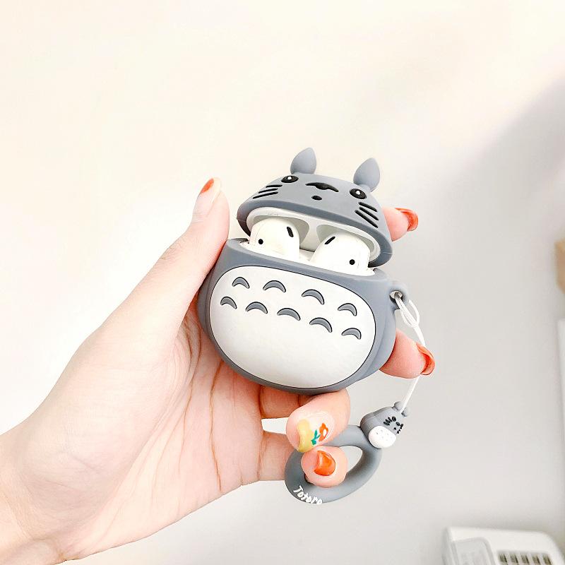 Bao Case Cho Airpods 1/ 2 Hình Totoro_Tặng Kèm Móc khóa Mèo Con Ngồi Hộp