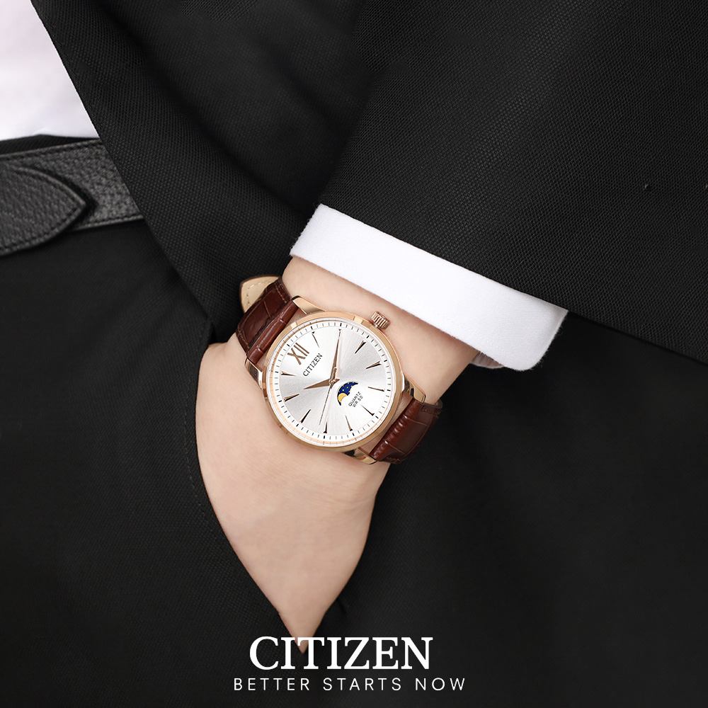 Đồng Hồ Nam Citizen Dây Da AK5003-05A - Mặt Trắng