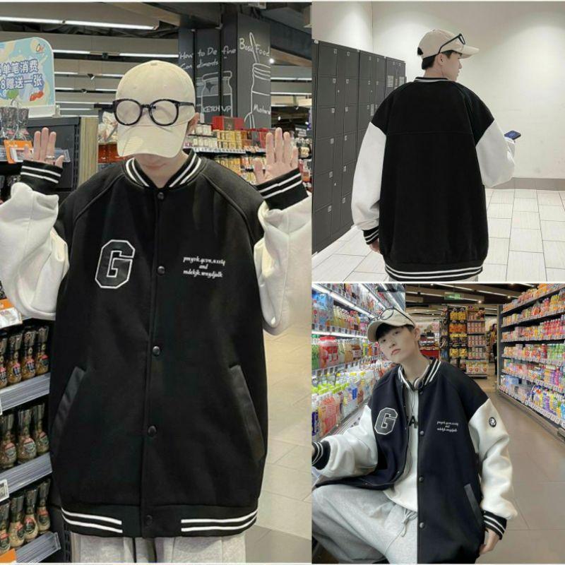 Áo khoác Bomber/Varsity Logo G Unisex Form Rộng Phong Cách Ulzzang