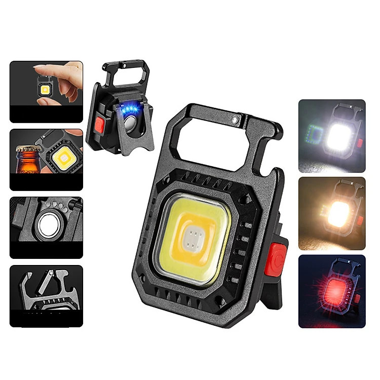 Đèn LED Mini Móc Khóa Siêu Sáng Tiện Dụng PaKaSa,  Đèn Pin COB Dã Ngoại Thường Ngày, Sạc TYPE-C Tiện Dụng Dung Lượng PIN 500mAh- HÀNG CHÍNH HÃNG