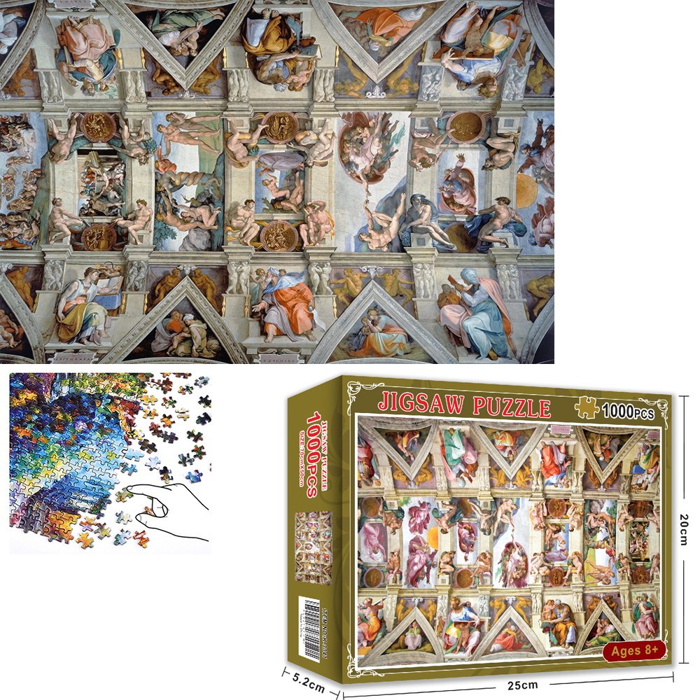 Bộ Tranh Ghép Xếp Hình 1000 Pcs Jigsaw Puzzle (Tranh ghép 70*50cm) Tranh Tường Nhà Thờ Bản Thú Vị Cao Cấp