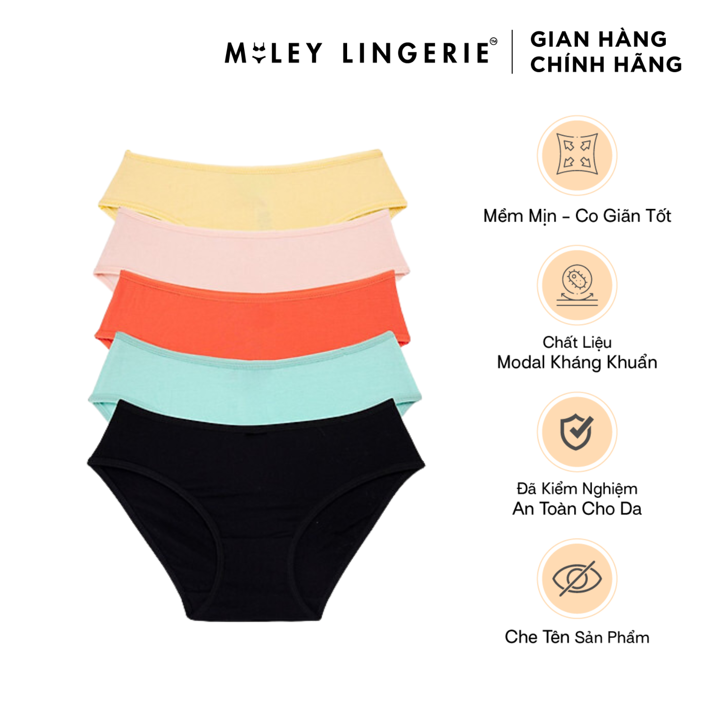 Combo 5 Quần Lót Nữ Modal Co Giãn, Thoải Mái BigSize Miley Lingerie