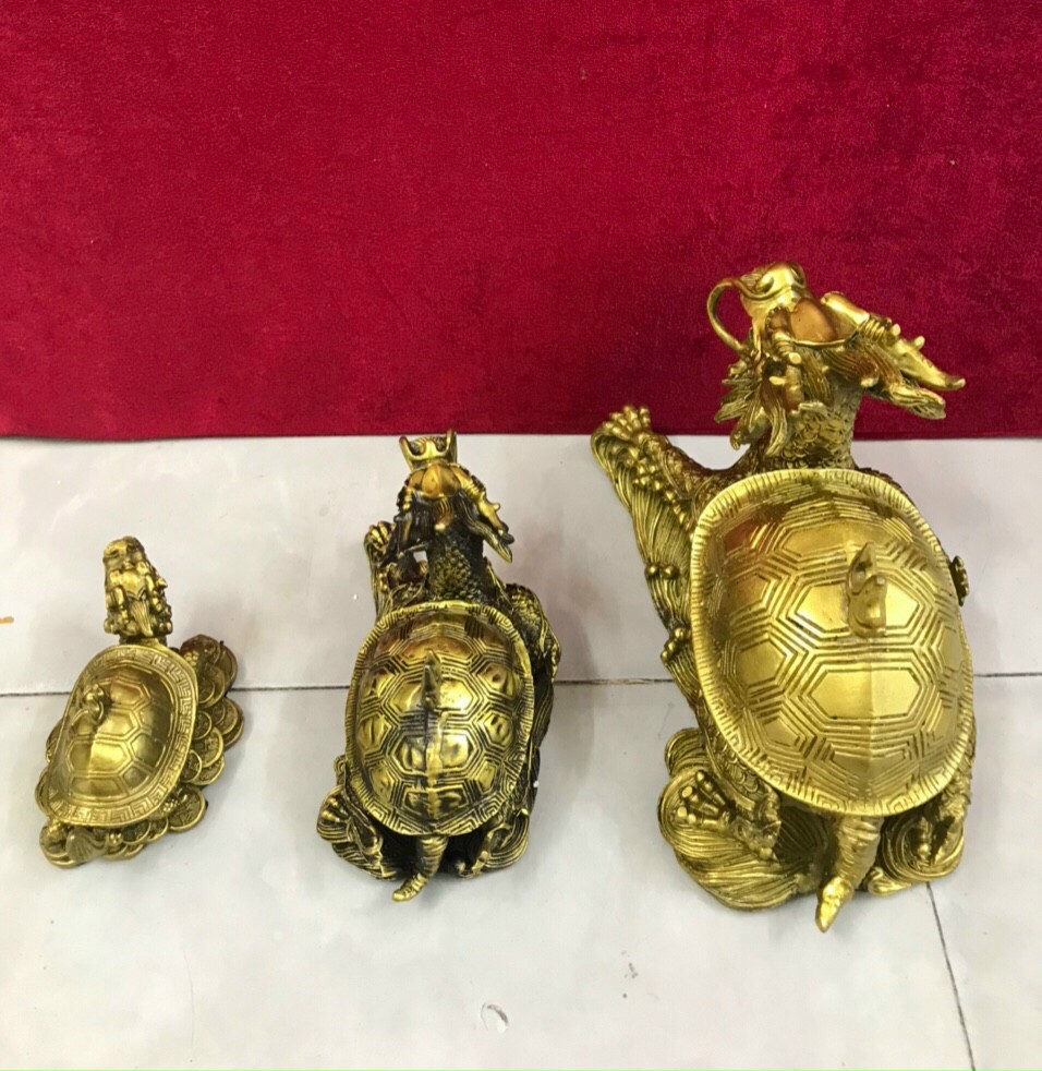 Decor để bàn - Bộ 3 Long quy mở nắp