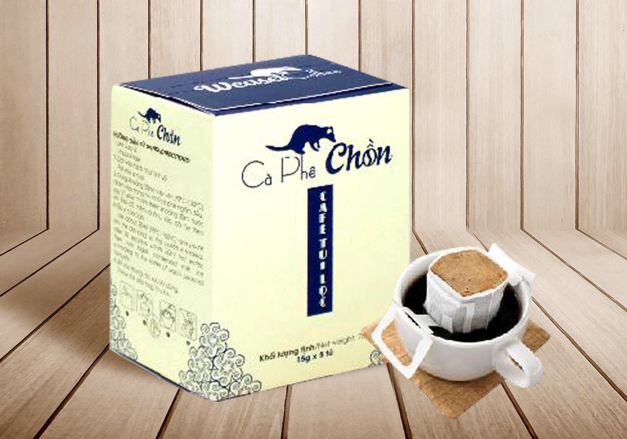 Cà Phê Chồn phin giấy Cocoa Indochine (Hộp 5 Gói x 15g)