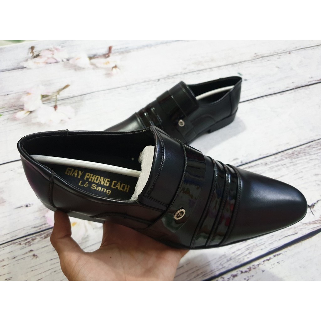 Giày tây nam Trường Hải không dây da bóng da bò thật không bong tróc đế cao  su không trơn hàng may chắc chắn GT085 giá rẻ nhất tháng 10/2023