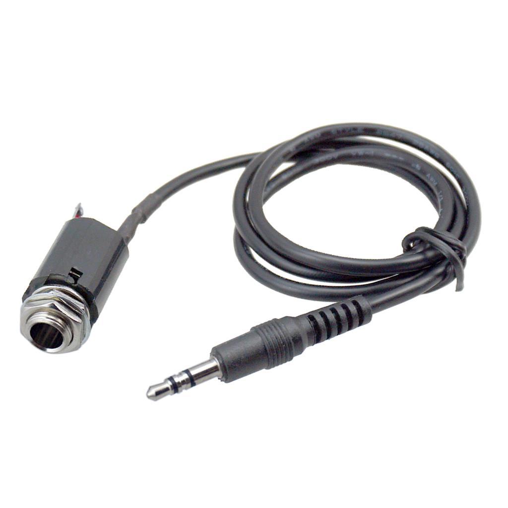1x Acoustic Guitar Piezo Pickup EQ Cable with 3.5mm Plug 6.35mm Socket