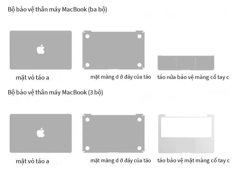 Khuyến mại thích hợp cho MacBook trọn bộ màng bảo vệ vỏ laptop màng keo rời PVC trọn bộ miếng dán thân máy