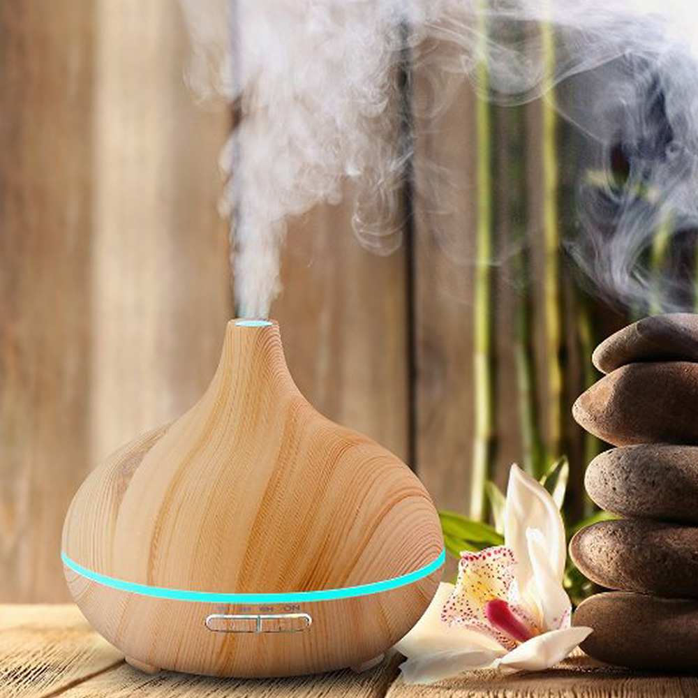 Máy làm ẩm không khí 400ML Khuếch tán tinh dầu 7 màu Đèn LED tạo sương bằng điện tạo hương thơm
