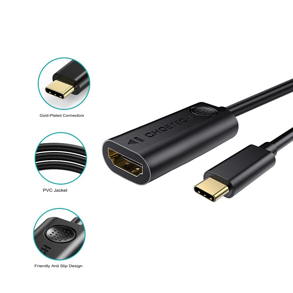 Bộ chuyển đổi 4K@60Hz USB-C sang HDMI PVC Choetech HUB-H04 (HÀNG CHÍNH HÃNG)