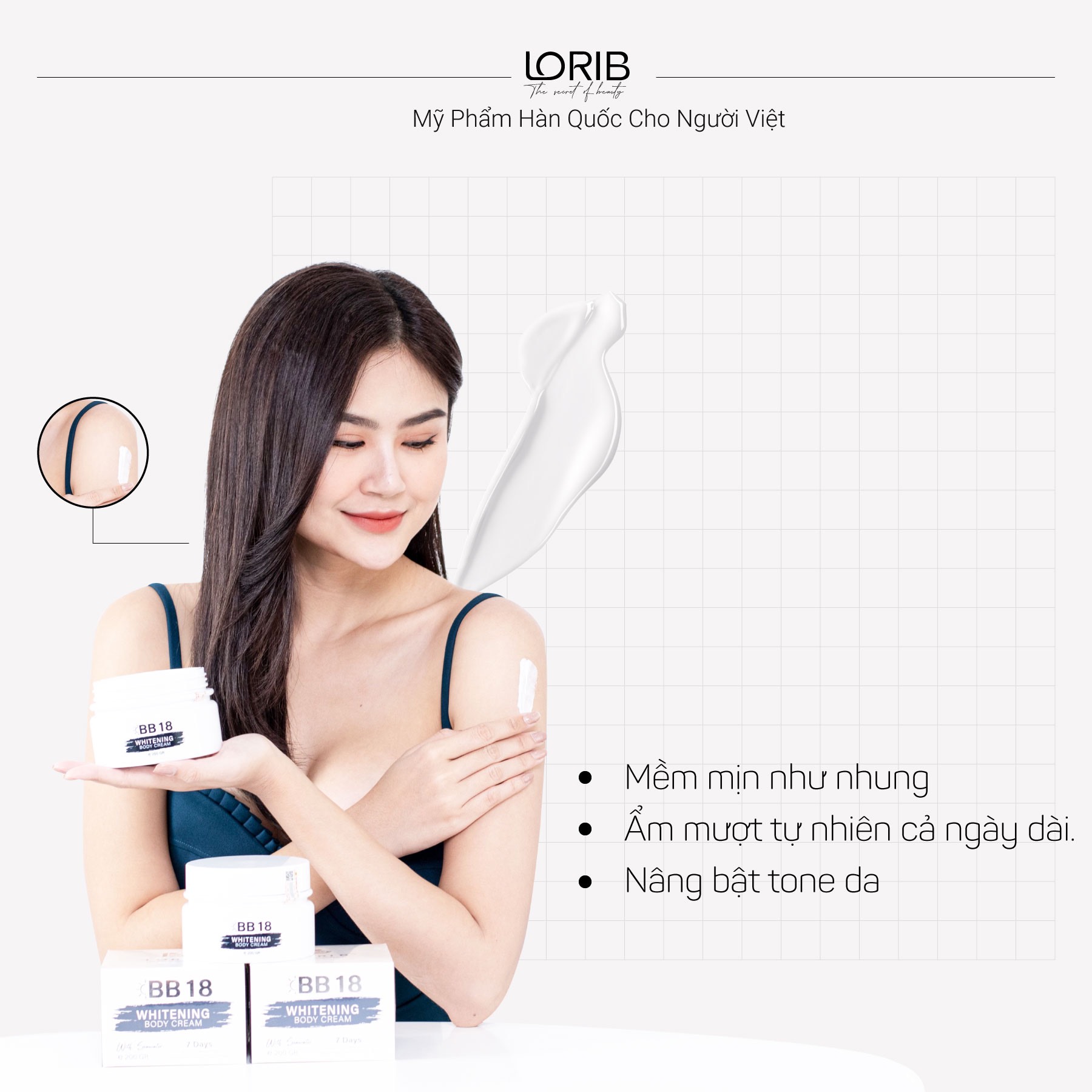 Kem dưỡng trắng Whitening Body Cream BB18