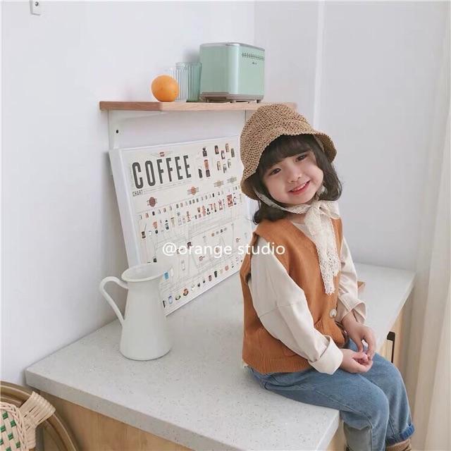 Mũ cói Ajuma cho bé đi biển, dã ngoại, đi chơi