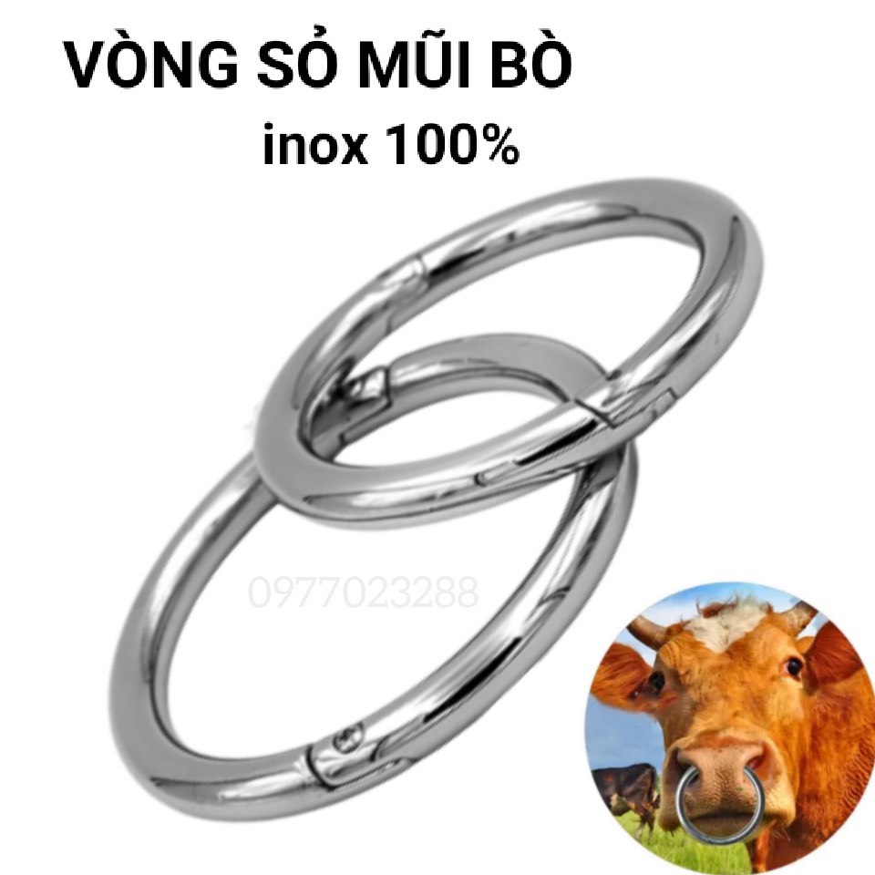 Vòng mũi bò inox 304 - Khuyên sỏ mũi bò inox cao cấp ốc chìm