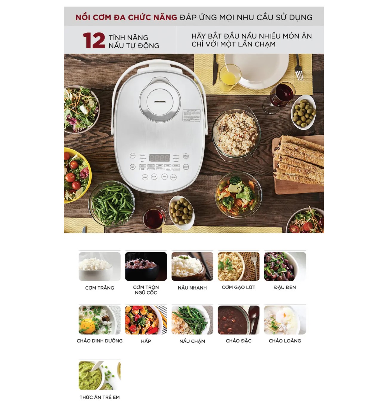 Nồi cơm điện tử 1.08L Cuckoo CR-0690F/SIWH - Màu trắng, Công suất 600W, 12 menu - Hàng chính hãng - Bảo hành 24 tháng