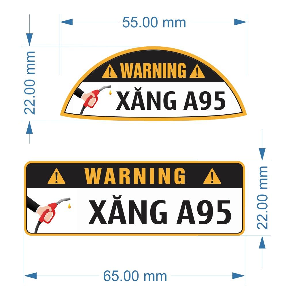 Tem Nhựa Dán Cảnh Báo Đổ Xăng - Đổ Dầu Diesel Cho Xe Hơi, An Toàn, Tiện Dụng Khi Đổ Xăng, Tránh Nhầm Lẫn. TakyHome 9100