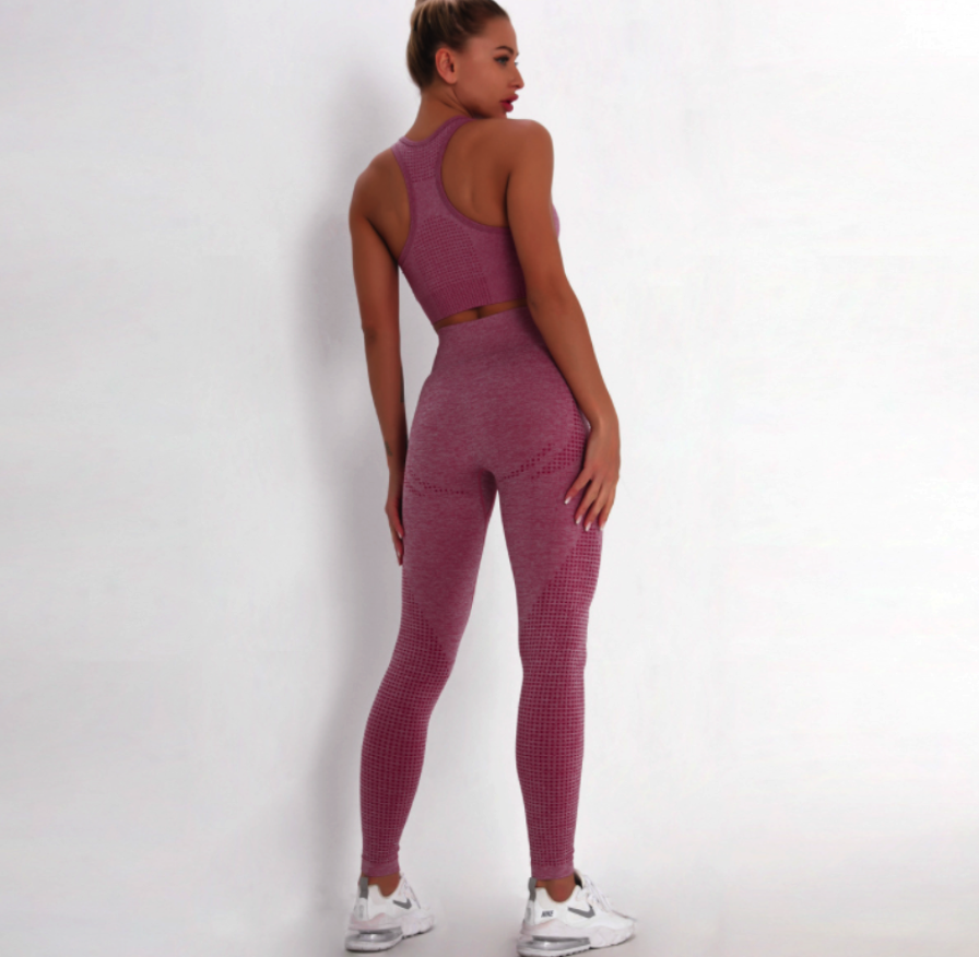 Nữ Phù Hợp Với Áo Thể Thao Thun Và Áo Ngực 2 Cái Tập Yoga Thể Dục Liền Mạch Bộ Tập Gym