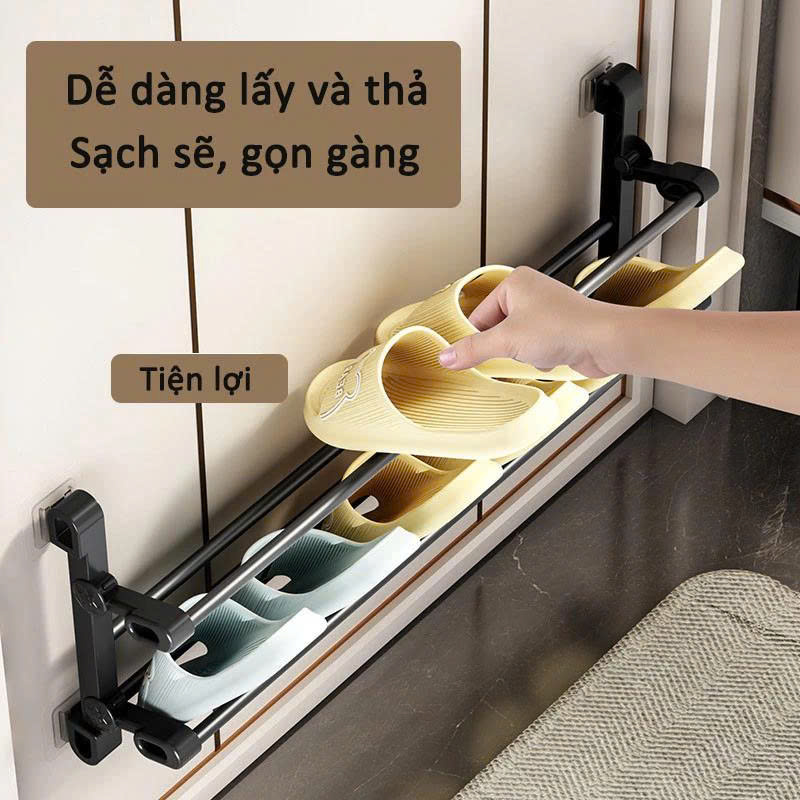 Kệ Để Giày Dép Dán Tường 2 Tầng 65cm, Giá Treo Giày Thông Minh Tiết Kiệm Diện Tích, Tặng Miếng Dán Chắc Chắn- HÀNG CHÍNH HÃNG MINIIN