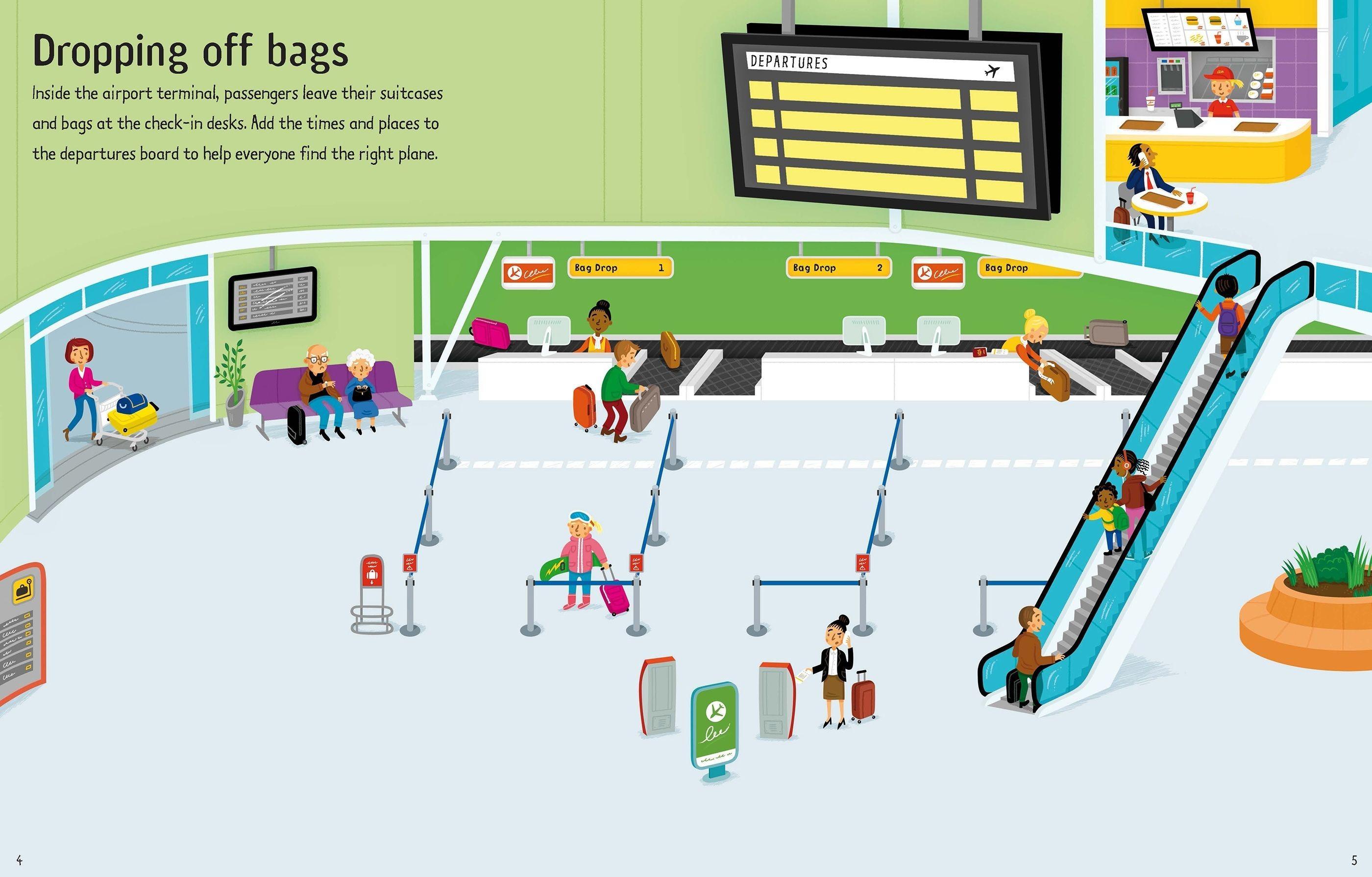 Sách ngoại văn: Airport Sticker And Colouring Book