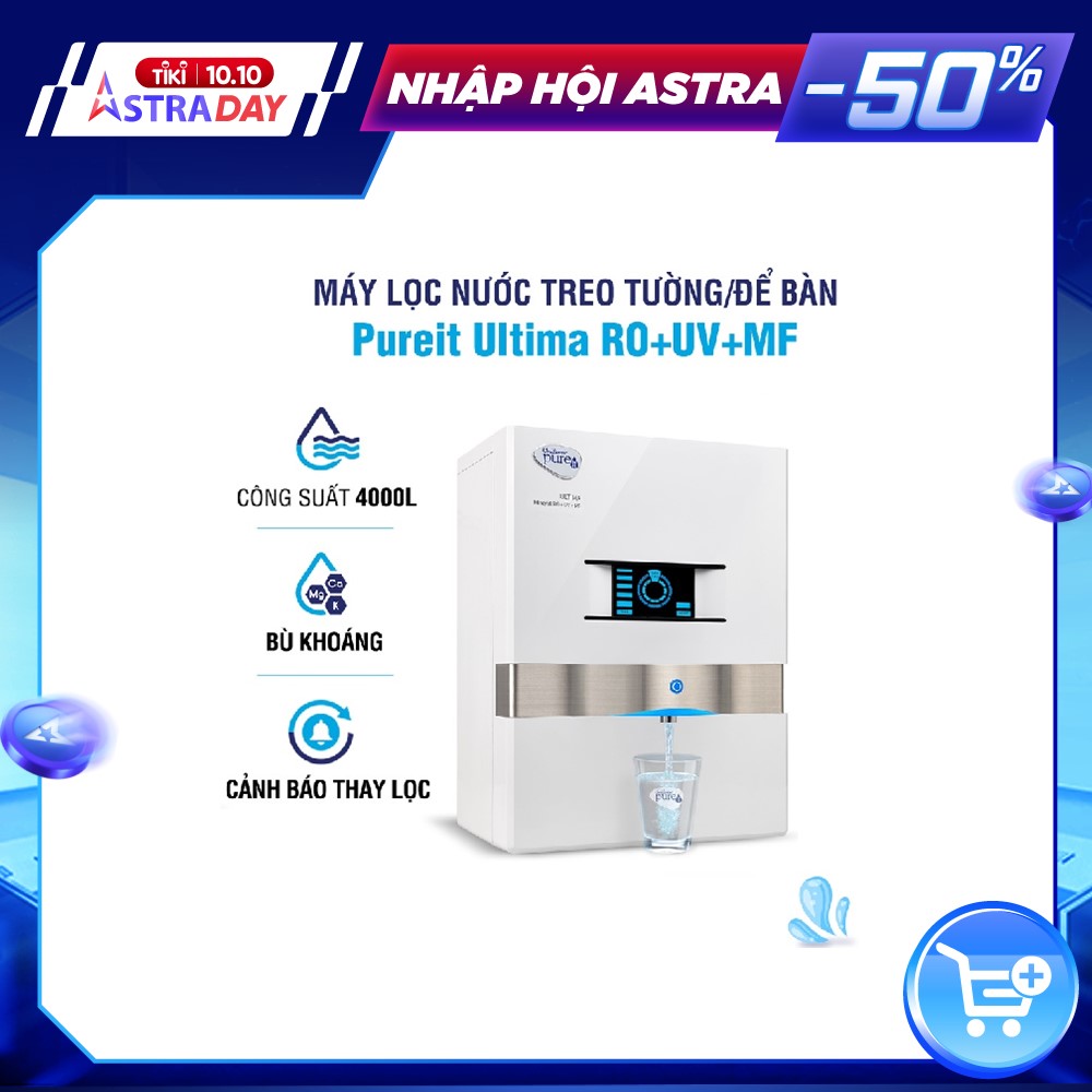 Máy lọc nước Unilever Pureit Ultima Trắng - Máy lọc nước bù khoáng để bàn treo tường Ultima - Bảo hành chính hãng 12 tháng