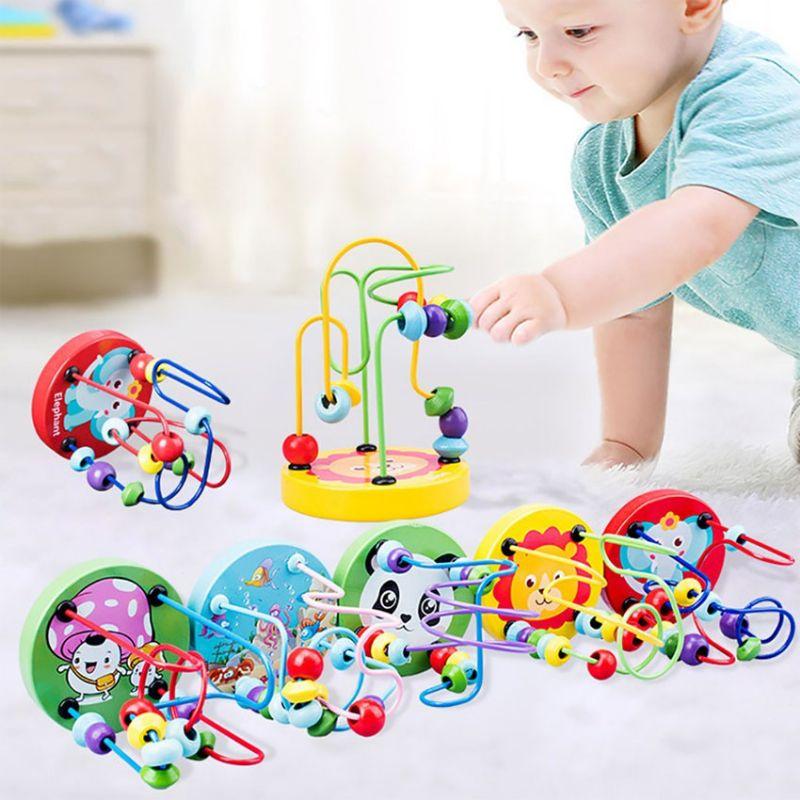 Đồ chơi luồn hạt gỗ thông minh size lớn cho bé từ 1 tuổi phân biệt màu sắc và phát triển tư duy