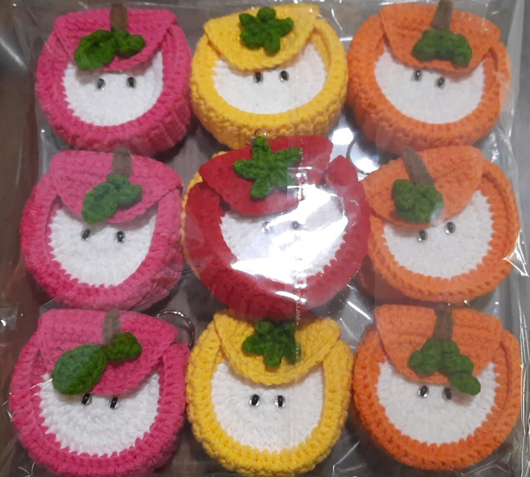 Móc khóa túi đựng tiền xu hình trái cây