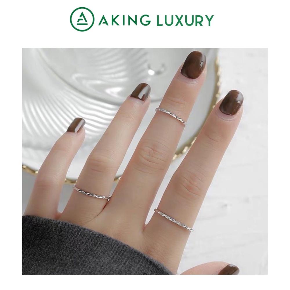 Nhẫn bạc nữ AK37, nhẫn nữ được xử lý góc cạnh thể hiện cá tính của người đeo. Nhẫn mới nhất 2021
