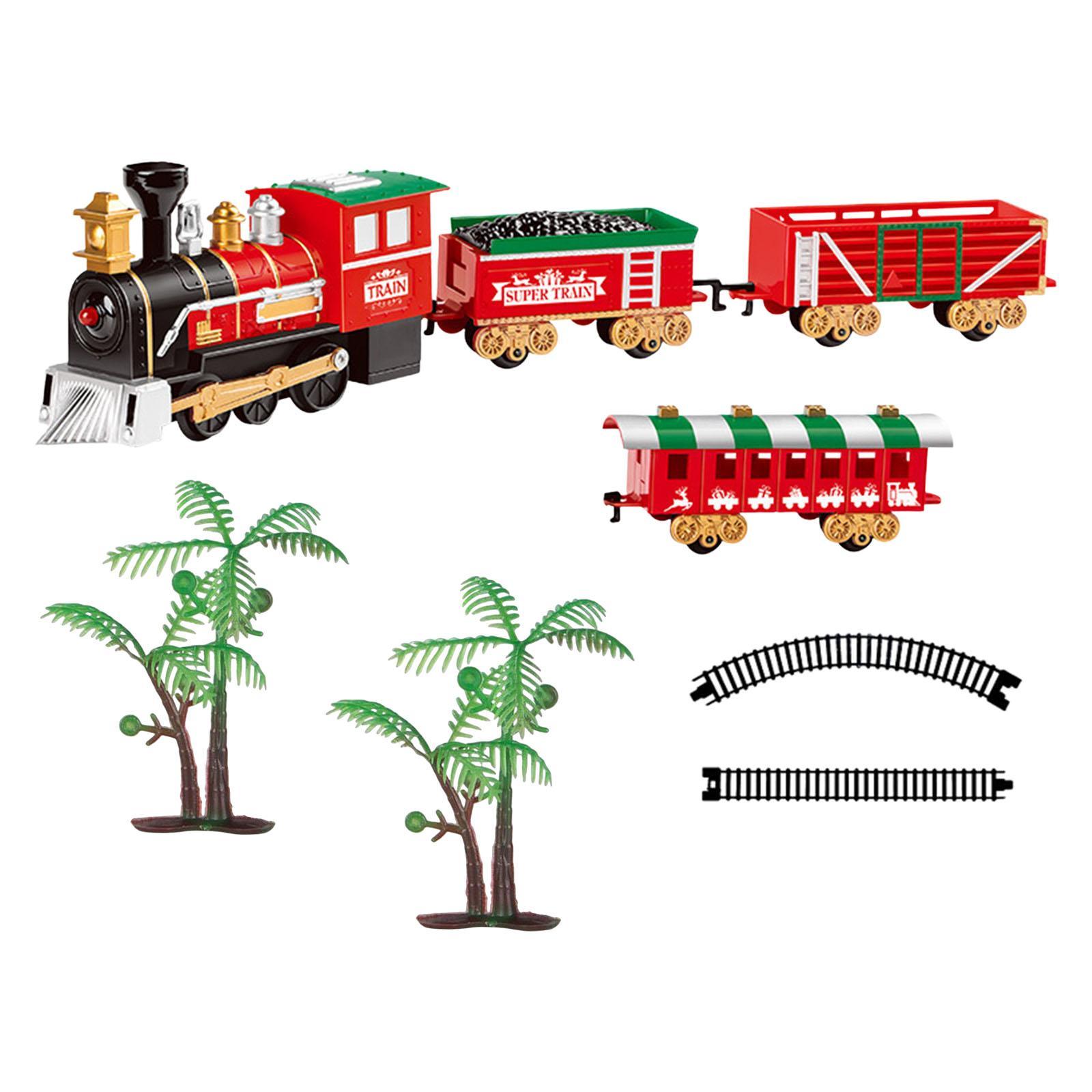 Electric Train Set Railway Tracks Toys Xmas Train Puzzle Toys for Kids Gifts