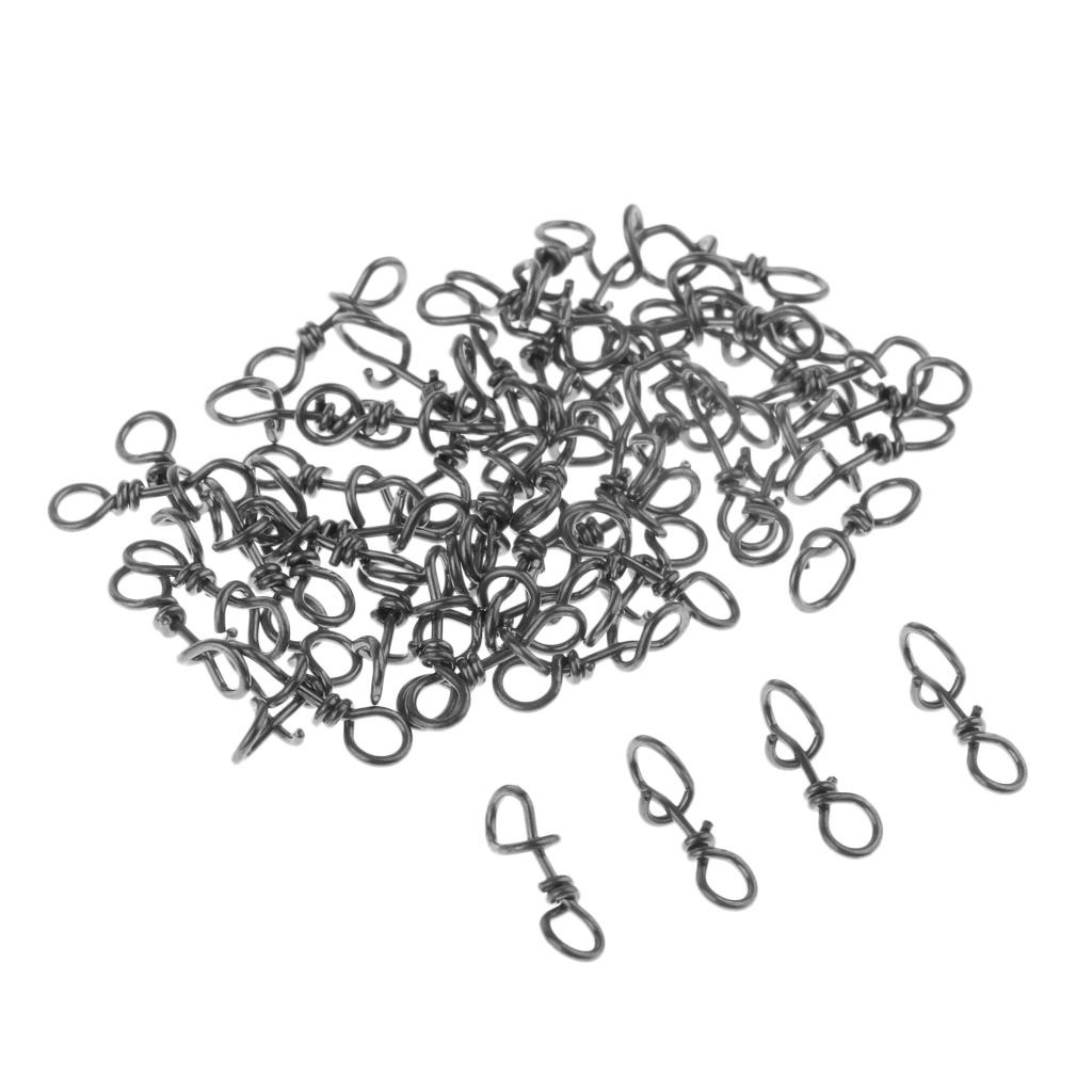 50 Pieces Steel Quick Lock Fishing Snap Clip Swivel Connector 10mm