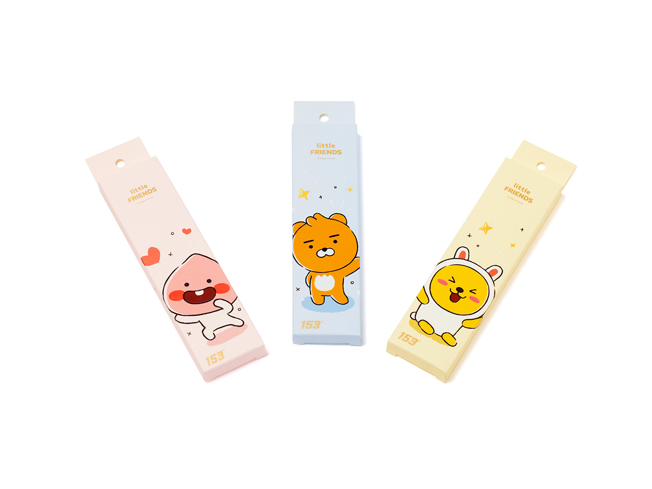 Set 4 Bút Bi Monami Little Muzi Kakao Friends Chính Hãng