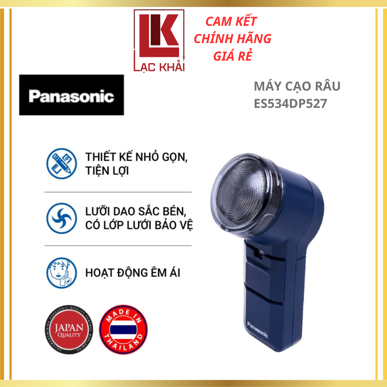 Máy Cạo Râu Panasonic ES534DP527 Đời Mới Xuất Xứ Thái Lan ( dùng pin AA ) - Hàng Chính hãng - Bảo Hành Chính Hãng 12 Tháng